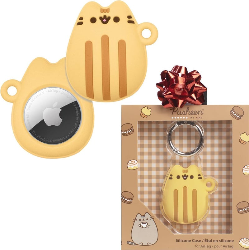 iFace x Pusheen Café Series Silicone Protective Cover [ Compatible with Apple AirTag][Cute Character Case] [Carabiner Keychain Clip Included] - Madeleine - Image 1